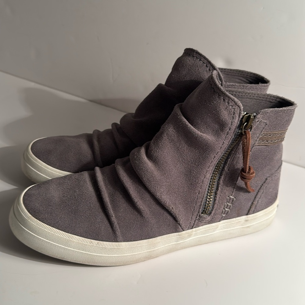 Sperry suede ankle boot sneakers: grey crest lug zone high top